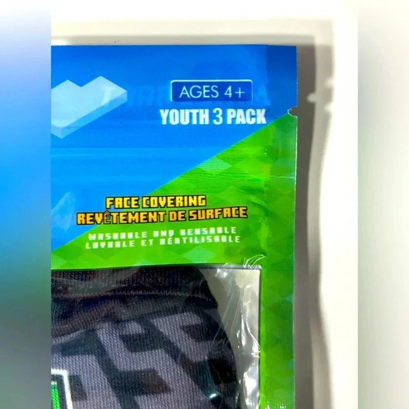 Minecraft - Youth 3 Pack of Washable & Reusable Masks - BNIP 🧱🟩 - Picture 3 of 4